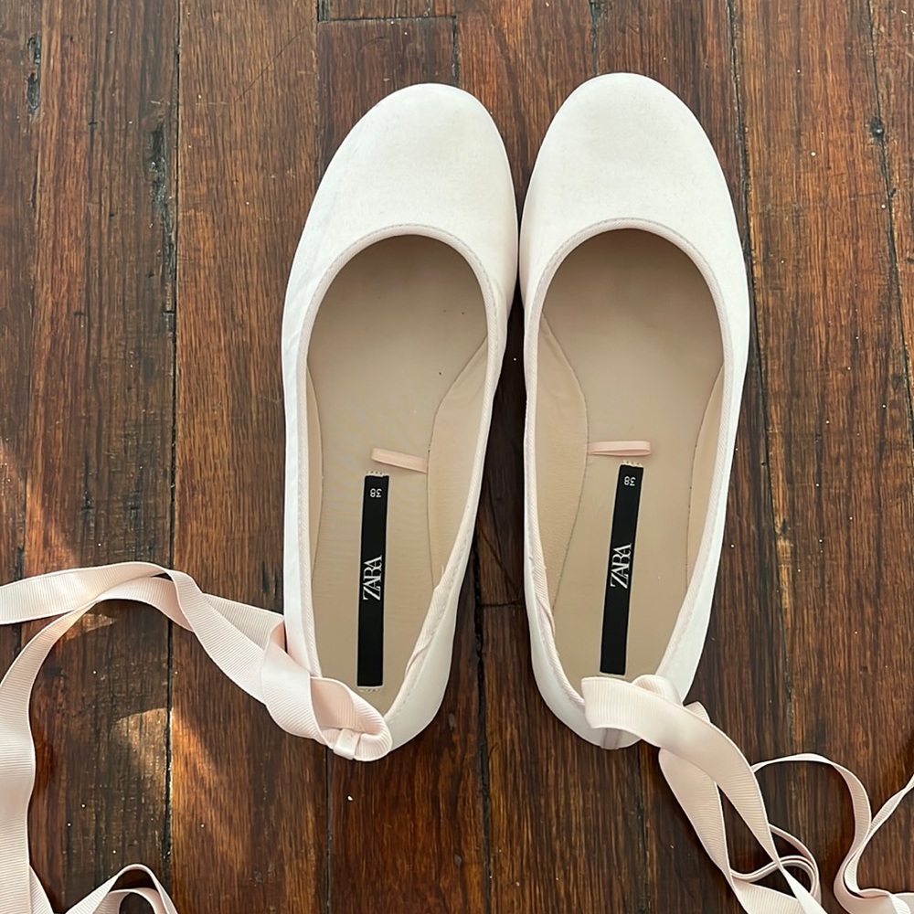 Zara Trafaluc Womens Lace Ballet Flats Bow